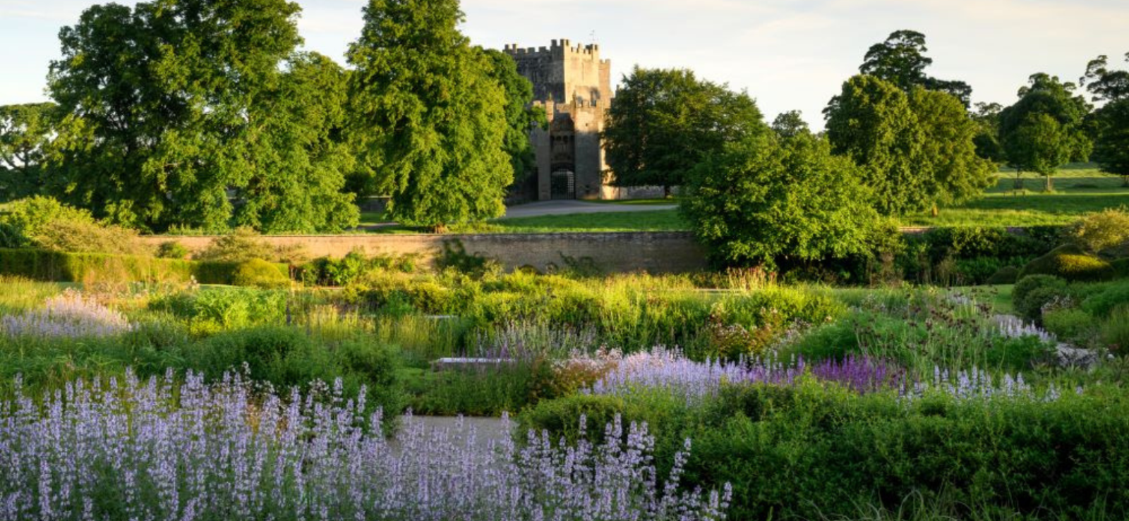 View of Raby Castle's Walled Gardens in summer 2024.